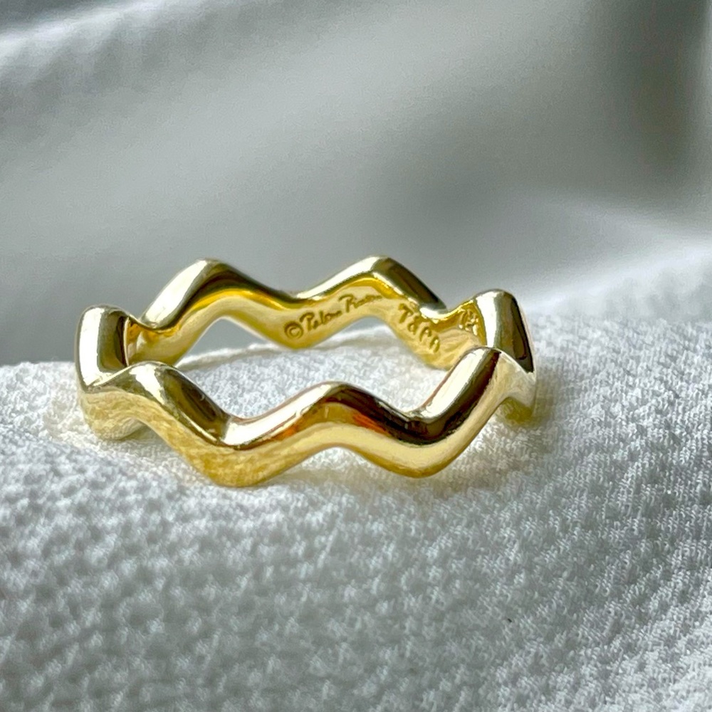 Authentic Yellow Gold, Tiffany & Co. Paloma Picasso Zig Zag Ring size 7